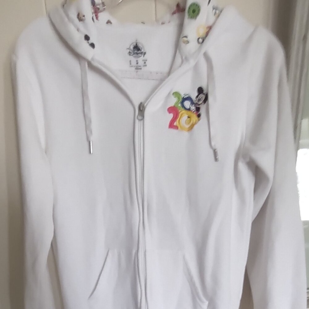 Disneyland Resort Ladies White Hoodie 2020 Mickey and Minnie - Size Small